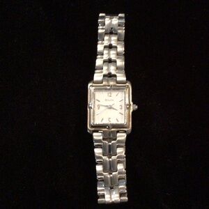 Bulova Silver-Tone Square Dial Watch